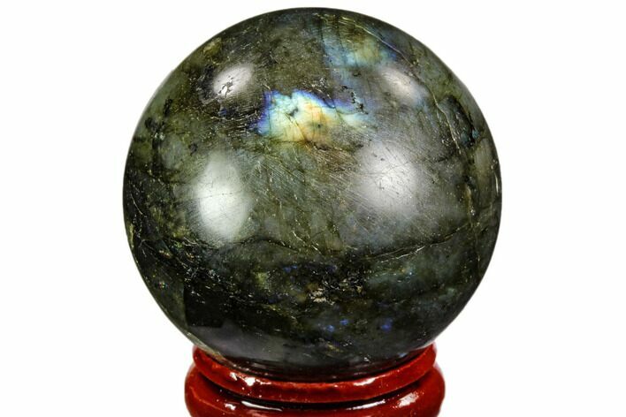 Flashy, Polished Labradorite Sphere - Great Color Play #105787